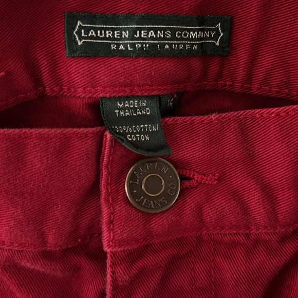 Lauren Jeans Company Ralph Lauren Red Cropped Jeans Size 14 - Picture 2 of 12